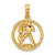 14K Polished Round Aquarius Pendant