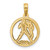 14K Polished Round Aquarius Pendant