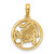 14K Polished Round Leo Pendant