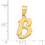 14k Polished Script Letter B Initial Pendant