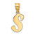 14k Polished Script Letter S Initial Pendant