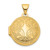 14k Polished Scroll Design 16mm Round Locket