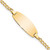 14k Polished Semi-Solid Chain/Solid Plate Curb Link Oval 18.5x8.5mm Plate 5.5 inch Baby/Child ID Bracelet