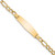 14k Polished Semi-Solid Chain/Solid Plate Figaro Link Soft Diamond Shape 34x10mm Plate 8 inch ID Bracelet