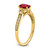 14k Polished Side Hearts Ruby and Diamond Ring