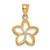 14k Polished Small Cut-out Plumeria Pendant