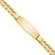 14k Polished Solid Chain/Solid Plate Curb Link Soft Diamond Shape 37.5x12mm Plate 8 inch ID Bracelet