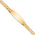 14k Polished Solid Chain/Solid Plate Curb Link Soft Diamond Shape 37.5x14mm Plate 7 inch ID Bracelet