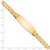 14k Polished Solid Chain/Solid Plate Curb Link Soft Diamond Shape 37.5x14mm Plate 8 inch ID Bracelet