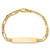 14k Polished Solid Chain/Solid Plate Figaro Link Rounded 33x8.4mm Plate 7 inch ID Bracelet