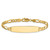 14k Polished Solid Chain/Solid Plate Figaro Link Rounded 33x8.4mm Plate 8 inch ID Bracelet