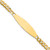 14k Polished Solid Chain/Solid Plate Flat Curb Link 29.5x8mm Plate 8 inch ID Bracelet