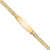 14k Polished Solid Chain/Solid Plate Flat Curb Link Soft Diamond Shape 28x9.3mm Plate 7 inch ID Bracelet