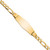 14k Polished Solid Chain/Solid Plate Flat Figaro Link Soft Diamond Shape 37x13.5mm Plate 8 inch ID Bracelet