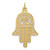 14k Polished Solid Filigree Hamsa Pendant