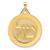 14k Polished Solid Mazel Symbol Disc Pendant