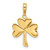 14k Polished Solid Shamrock Pendant