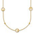 14k Polished Stars in Circle with Diamond-cut Beads 7-Station 16.75 inch Necklace
