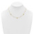 14k Polished Stars in Circle with Diamond-cut Beads 7-Station 16.75 inch Necklace