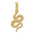 14K Polished Textured Snake Pendant