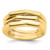 14k Polished Three Ridged Dome Ring