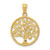 14k Polished Tree Of Life in Round Pendant