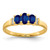 14k Polished Triple Sapphire and Diamond 3-stone Ring