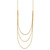 14k Polished Triple Strand Bib Fancy Chain 19.5 inch Necklace