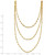 14k Polished Triple Strand Bib Fancy Chain 19.5 inch Necklace
