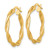 14k Polished Twisted 2.75 x 25mm Tube Hoop Earrings