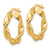 14k Polished Twisted 4.00 x 22mm Tube Hoop Earrings
