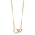 14K Polished Two Interlocked Hearts 17 inch Necklace