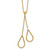 14k Polished Two Teardrops Dangle 16 inch Y-Necklace Plus 2 inch Extender