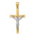 14k Polished Two-tone Diamond-cut Crucifix Pendant
