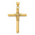 14K Polished w/Center Wrap Tube Cross Pendant - K6-DEBD11DB-3648
