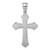 14k Polished White Gold Diamond-cut Fancy Budded Cross Pendant