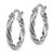 14K Polished White Gold Twisted Hoop Earrings