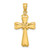 14K Polished X and Heart Cross  Charm