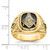14k Polished, Antiqued and Nugget Texture AAA Quality Diamond Masonic Ring