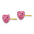 14k Post Rose Crystal 6mm Heart Earrings