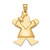 14k Puffed Girl w/Bow on Left Engravable Charm - XK-88410624-9211