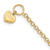 14k Puffed MOM Heart Dangle 7.5 inch Toggle Bracelet