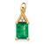 14k Rectangle Emerald and Diamond Pendant