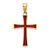 14K Red Enameled Cross Charm