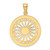 14K Retro Daisy In Round Frame Charm