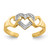 14k Rhodium Diamond Heart Toe Ring