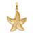 14K Rhodium Diamond-cut Small Starfish Charm