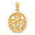 14k Rhodium-plated Shamrock and Claddagh Pendant