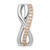 14k Rose and White Gold 1/5ct. Diamond Fancy Twisted Chain Slide