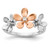 14k Rose and White Gold Diamond Flower Ring
